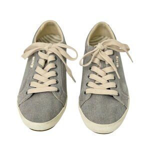 Taos Women's Star Sneakers Grey Wash Canvas Lace Up Casual Size US 9.5